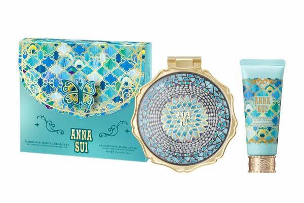 アナ スイ、“まるで孔雀”クリスタル風モザイクの「ミラー＆ハンドクリームキット」
