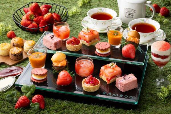シェラトン都ホテル東京「夏のいちごのアフタヌーンティー」“アールグレイ香る”苺パフェやスモアサンド