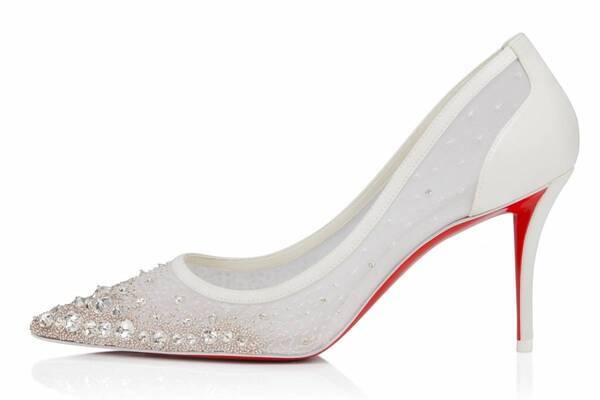 クリスチャン ルブタンのブライダルシューズ、“パール×ストーン”煌めくレッドソールパンプス