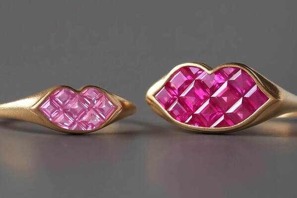 ミカジュエリー“ピンク煌めく”リップモチーフリングやマザーオブパールの羽根リング、伊勢丹新宿店で