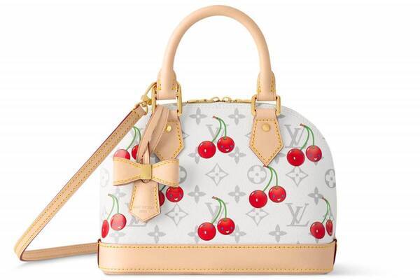 ルイ・ヴィトン × 村上隆“にっこりチェリー”主役のバッグ、爽やかホワイトのモノグラム・キャンバスで