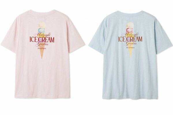 ジェラート ピケ「アイスクリーム」ルームウェア、“淡色”ひんやりニット＆ワッフルコーン柄Tシャツ