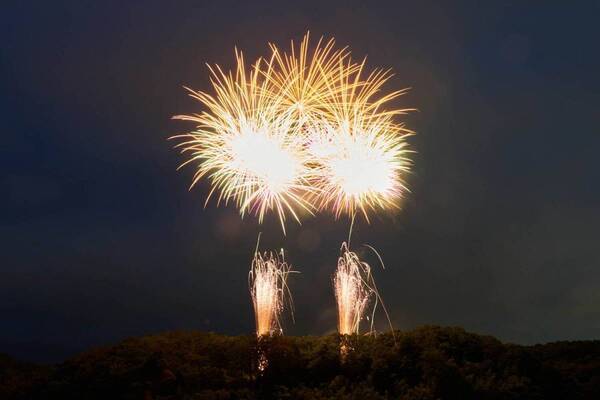 「メッツァの北欧花火2025」埼玉・飯能のメッツァビレッジで、宮沢湖が色鮮やかに染まる夏イベント