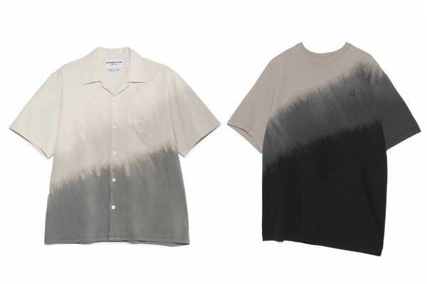 ノーマリズム テキスタイル“手染めグラデーション”の開襟シャツ＆Tシャツ、ナナミカ限定で