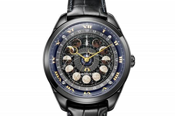 “星座＆月齢盤”腕時計「カンパノラ」夜空イメージのブルーグラデ限定モデル