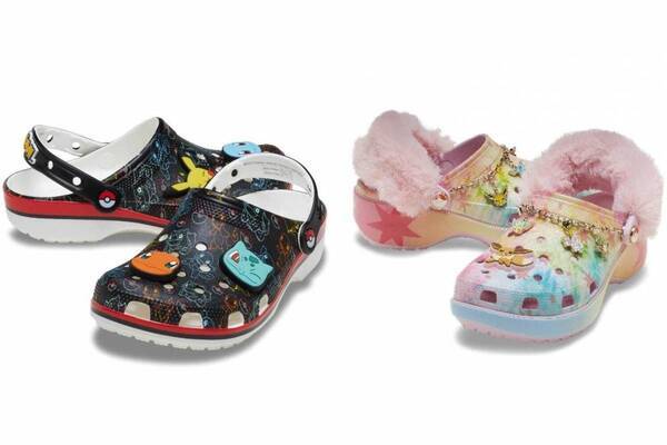 「ポケモン」×クロックス、ピカチュウ・ヒトカゲら御三家プリントやイーブイのふわふわファー付きサンダル