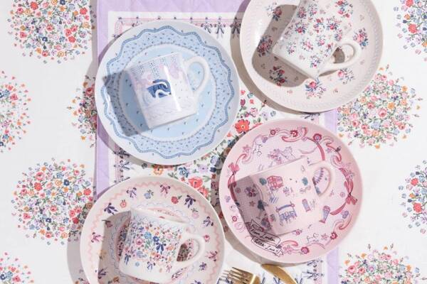 キャス キッドソン“繊細な花柄”マグカップ＆プレート、レトロ可愛いデザートグラスなどガラスウェアも