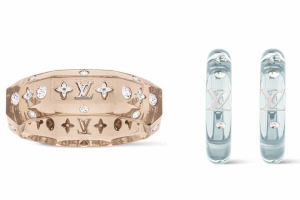 ルイ・ヴィトン「夏空＆夕暮れ」着想アクセサリー、モノグラム・フラワー煌めくクリアなピアスやリング