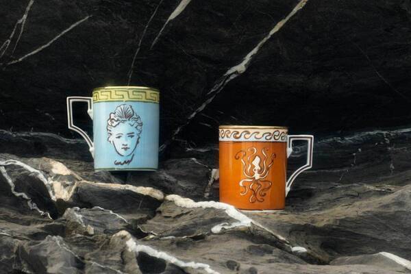 ジノリ1735“ギリシャ・ローマ神話”着想の手描き風テーブルウェア、胸像やタコモチーフ