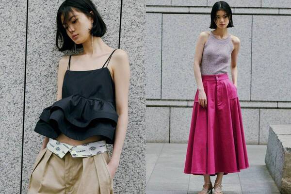 フレイ アイディー×ディッキーズ“ロゴチラ見せ”ワイドパンツ、ビスチェ付きチュールワンピースも