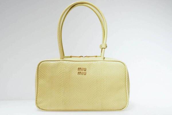 ミュウミュウのハンドバッグ「ボー」“パステルカラー”ピスタチオ＆ピンクやパイソン柄に