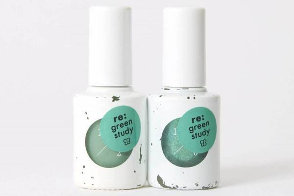 uka2025年秋ネイル“森できらめく光”着想のラメ入りグリーン＆穏やか新緑カラー