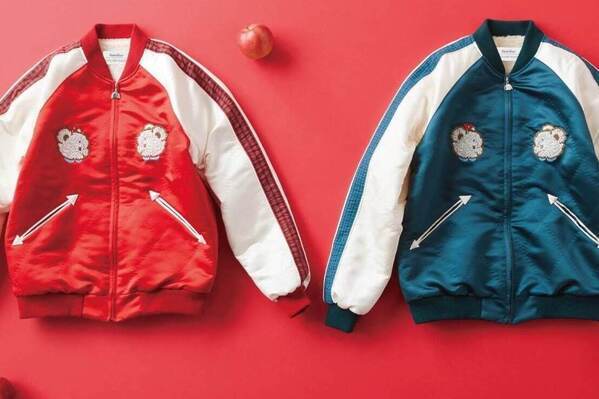 ケイスケ カンダ×ファミリアの大人服“子グマとゾウ”のスカジャン＆リボン付きチェックワンピ