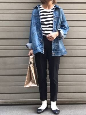 無印良品 のボーダーtシャツ特集 長袖 半袖どっちも欲しくなる素敵コーデ15選 18年5月4日 ウーマンエキサイト 1 5