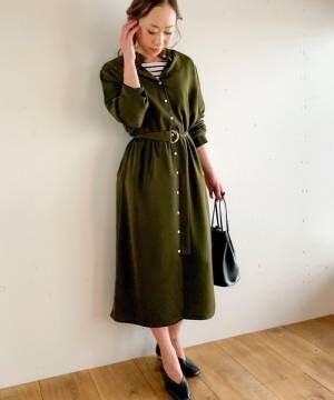 ライトアウターとしても使える シャツワンピースを使った秋コーデ特集 年9月25日 ウーマンエキサイト 1 4