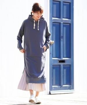 スウェットワンピースの着こなし15選 ワンマイル以上だっておまかせ 年10月18日 ウーマンエキサイト 1 4