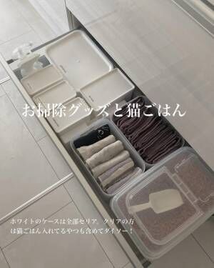 キッチン小物が片付くフタ付きボックス