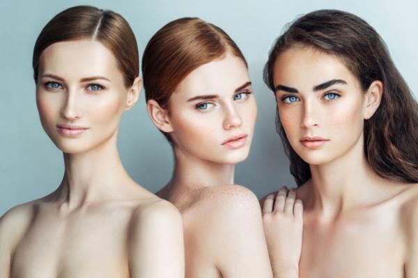 Three beautiful girls with a natural make-up