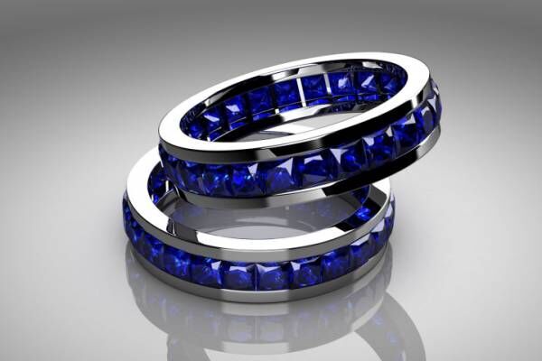 ring of the jeweler with dark blue sapphire
