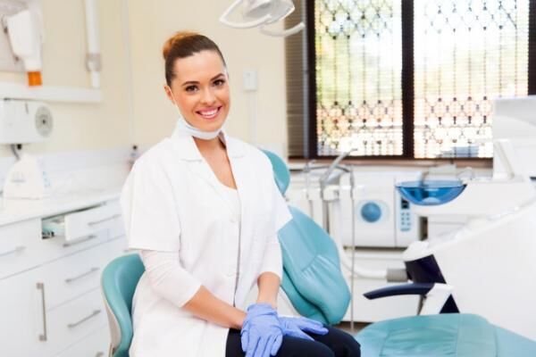 female dentist in office