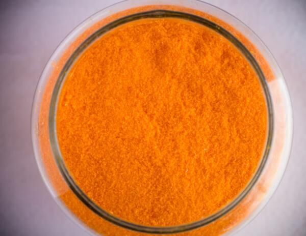 Mysterious orange powder of Halloween atmosphere