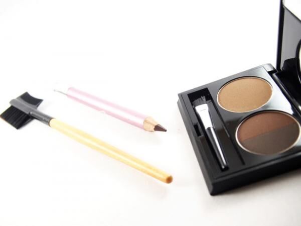 Eyebrow makeup accessories, light and dark brown powder