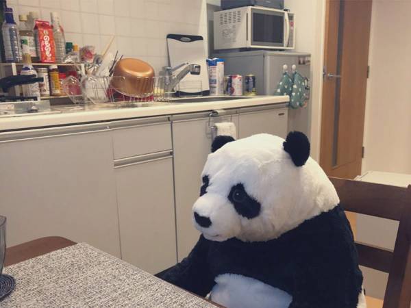 在宅勤務中、母親からもらった『パンダのぬいぐるみ』を置いていると？
