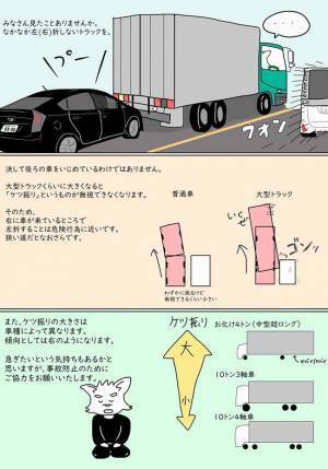 なかなか曲がらず、煽られるトラック　その理由にハッとさせられる人が続出