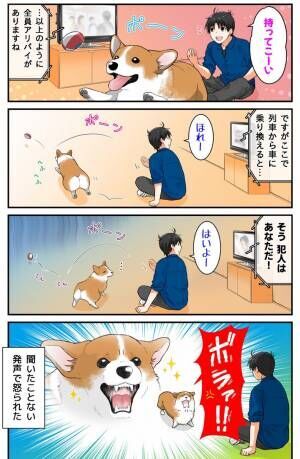 どこからそんな声が！？　テレビを見ながら犬と遊んでいたら？