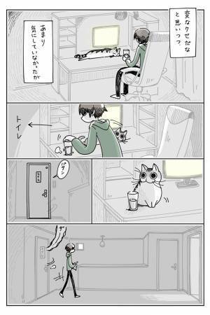 トイレから帰った飼い主が見た、猫の『ある光景』にゾッ…！