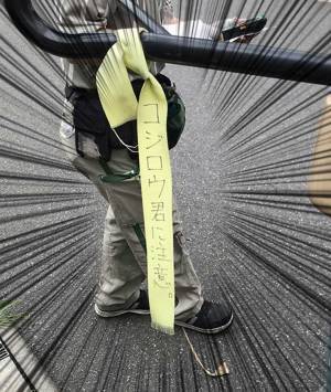 クロネコヤマトの車に謎のリボンが　書かれていた『要注意人物』の名前に「えっ」