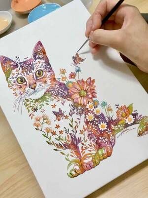 こんな絵は見たことない！　繊細な筆遣いから生まれたユニークな猫の水彩画