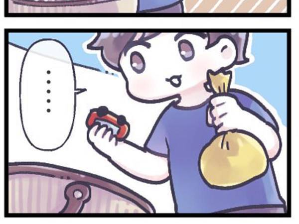 手には『ゴミ』と『ミニカー』　ごみ箱を前に、悩む姿が「かわいすぎ」