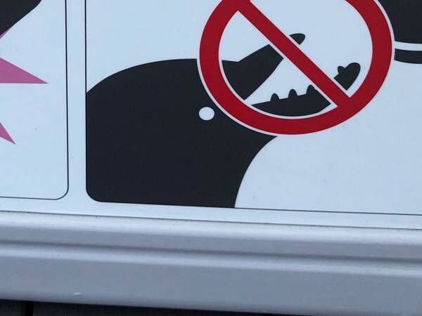 「イルカに餌をあげないで」　水族館の看板にクスッ！　なぜなら描かれたのは？