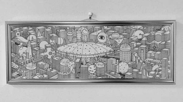 「模写じゃないの！？」　小学生が描いた『空想の街』に絶賛の嵐！