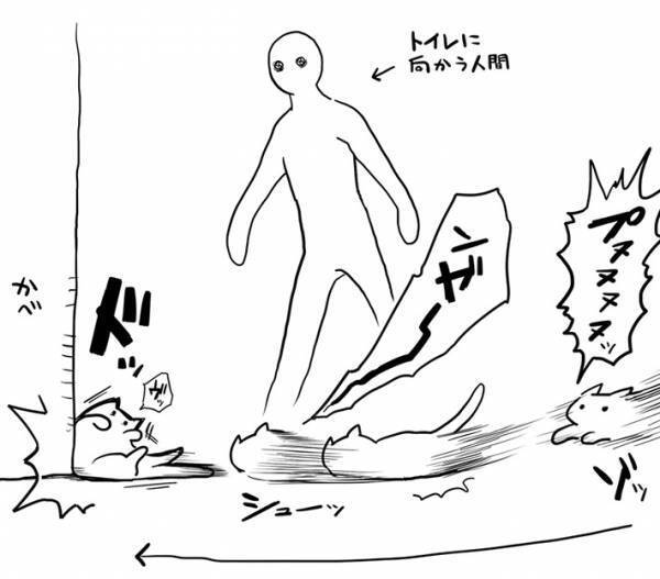 トイレに行こうとしたら？　足元で起きていることに「あるある」の声