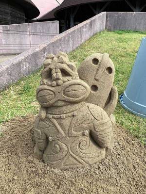 夫の作った砂の像がかわいい！　完成品に「永久保存希望」の声も