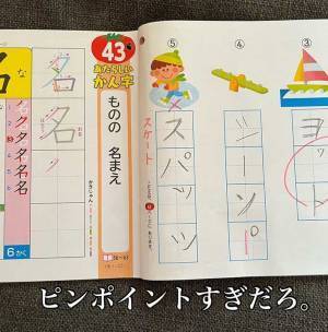 理科のドリルをのぞいたら…７歳娘の解答に「最高」「笑いすぎてお腹痛い」