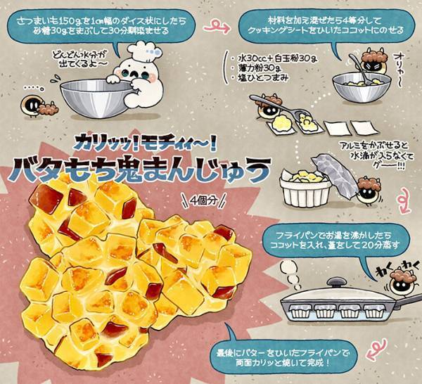 フライパンでできる！　『カリッッ！モチィィ～！』な鬼まんじゅうの作り方