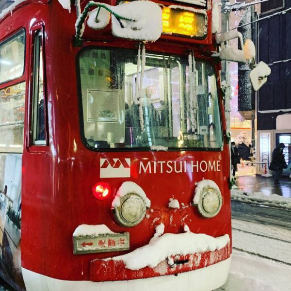 「もうソレにしか見えない…」　雪の日の『市電』がどう見ても？