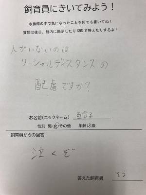 来館者の『素朴な質問』が、館長の精神に大ダメージ　『水族館の中で気になったこと』
