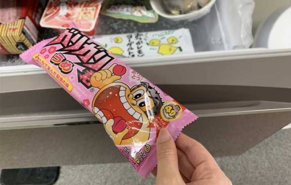 「酸っぱいのかな…」　ドキドキしながら『ガリガリ君』の梅味をかじると？