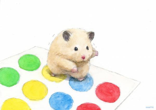 ハムスターがツイスターをしたら？　「癒しでしかない」「つらい時に見たくなる」