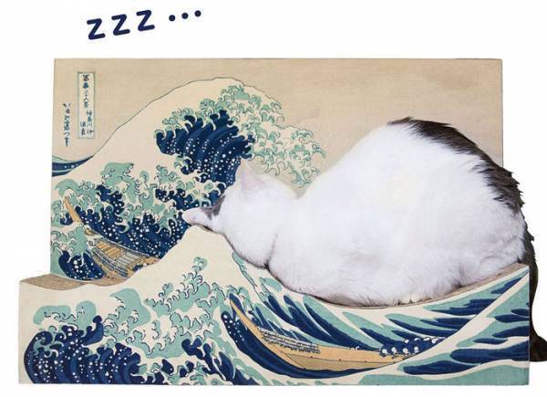 名画をたしなむ猫用つめとぎが話題　猫ちゃんが乗ると、写真映え間違いなし