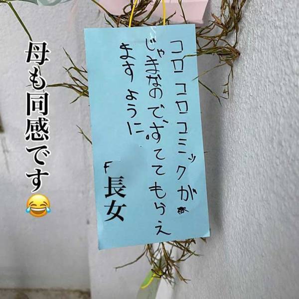 子供たちの書いた短冊の内容に爆笑！　冷蔵庫の中身の心配や、おじいの毛量を…