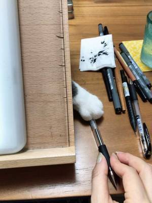 仕事をしていたら…？　机の下から『出てきたもの』に、１７万人がニッコリ