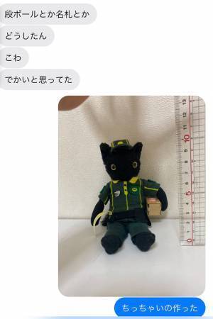 妹に頼まれたクロネコのぬいぐるみ　完成した『忙しい配達員』に大反響！