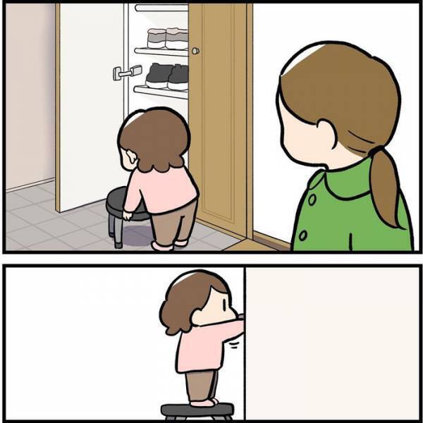 靴を履こうとしたら、娘に「待って」といわれ…　持ってきたものに「天使だ！」