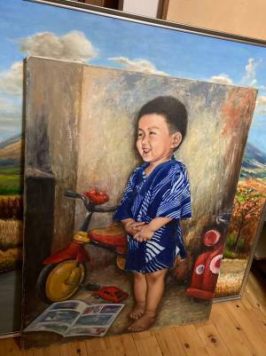 「なんだかジーンとなりました」　実家に帰省した時に発見した油絵がこちら