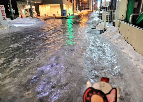 冬の北国で目撃された道路に「見ただけで無理」「恐怖でしかない」